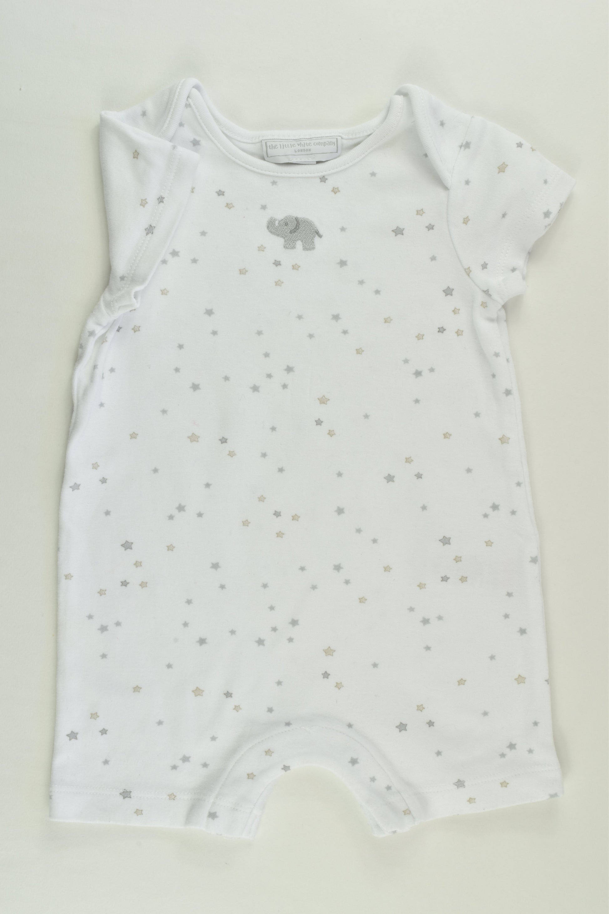 The Little White Company (London) Size 00 (3-6 months) Short Elephant Romper