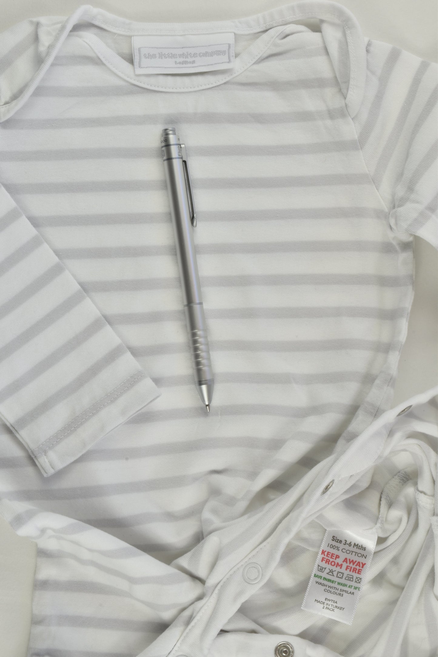 The Little White Company (London) Size 00 (3-6 months) Striped Romper