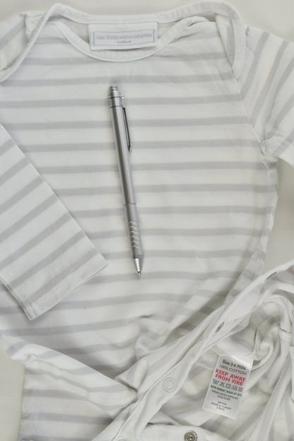 The Little White Company (London) Size 00 (3-6 months) Striped Romper
