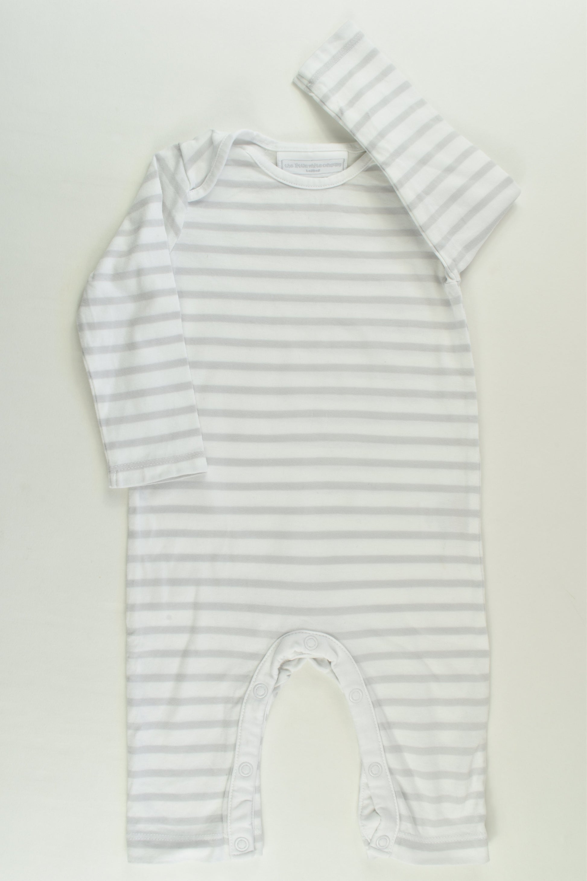 The Little White Company (London) Size 00 (3-6 months) Striped Romper