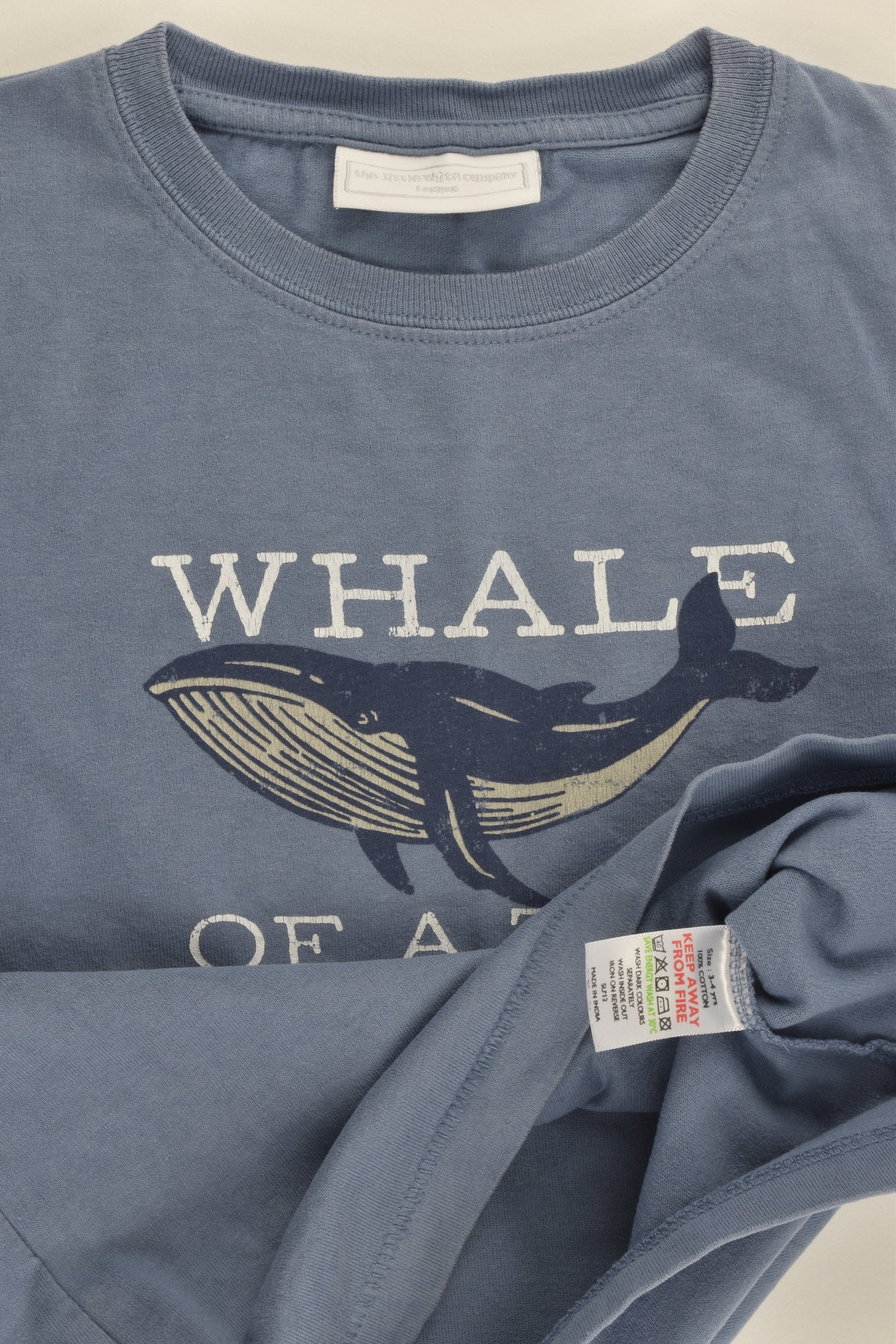 The Little White Company (London) Size 3-4 'Whale Of A Time' T-shirt