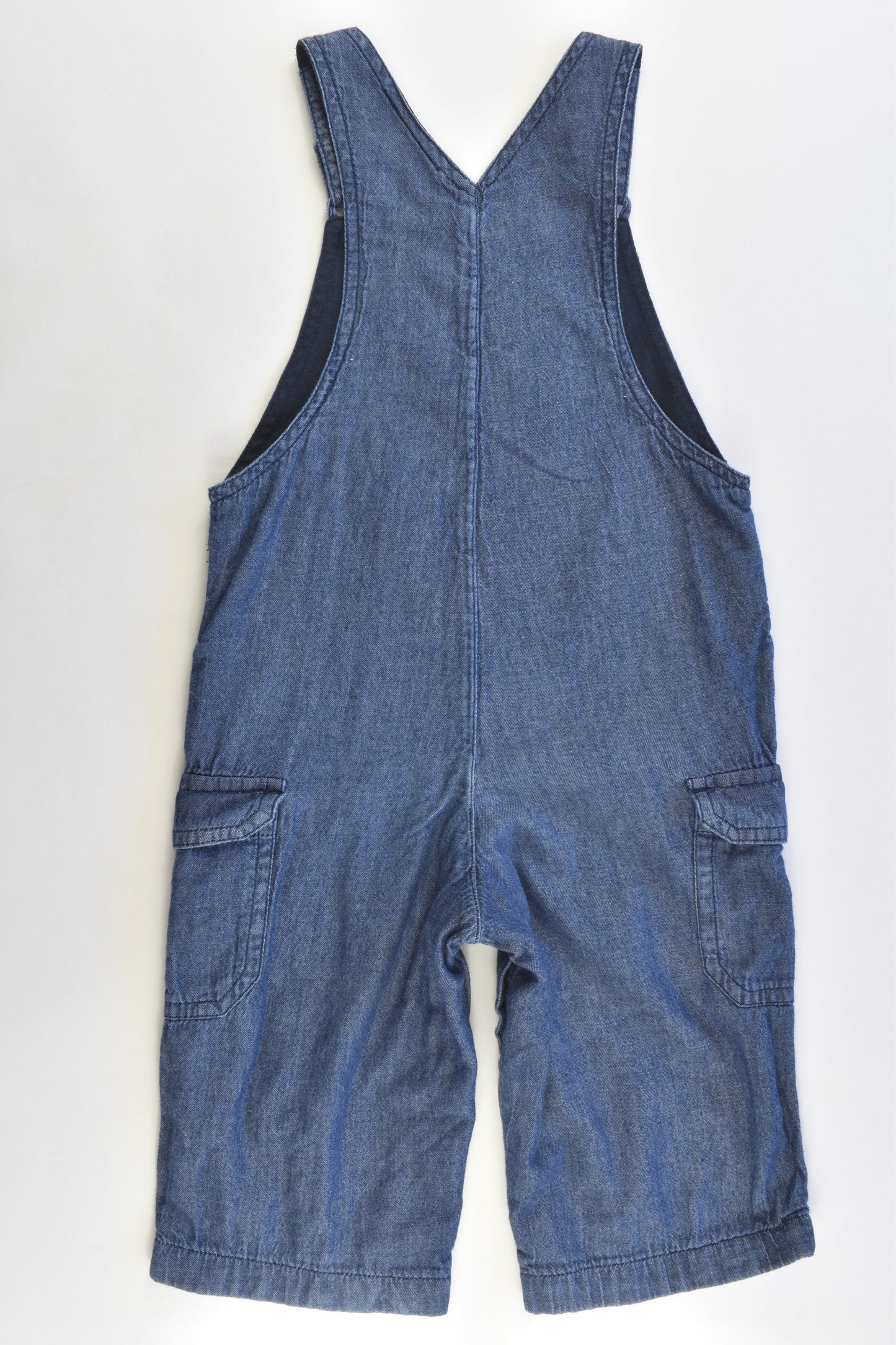 The Little White Company London Size 9-12 months Soft Lined Denim Overalls