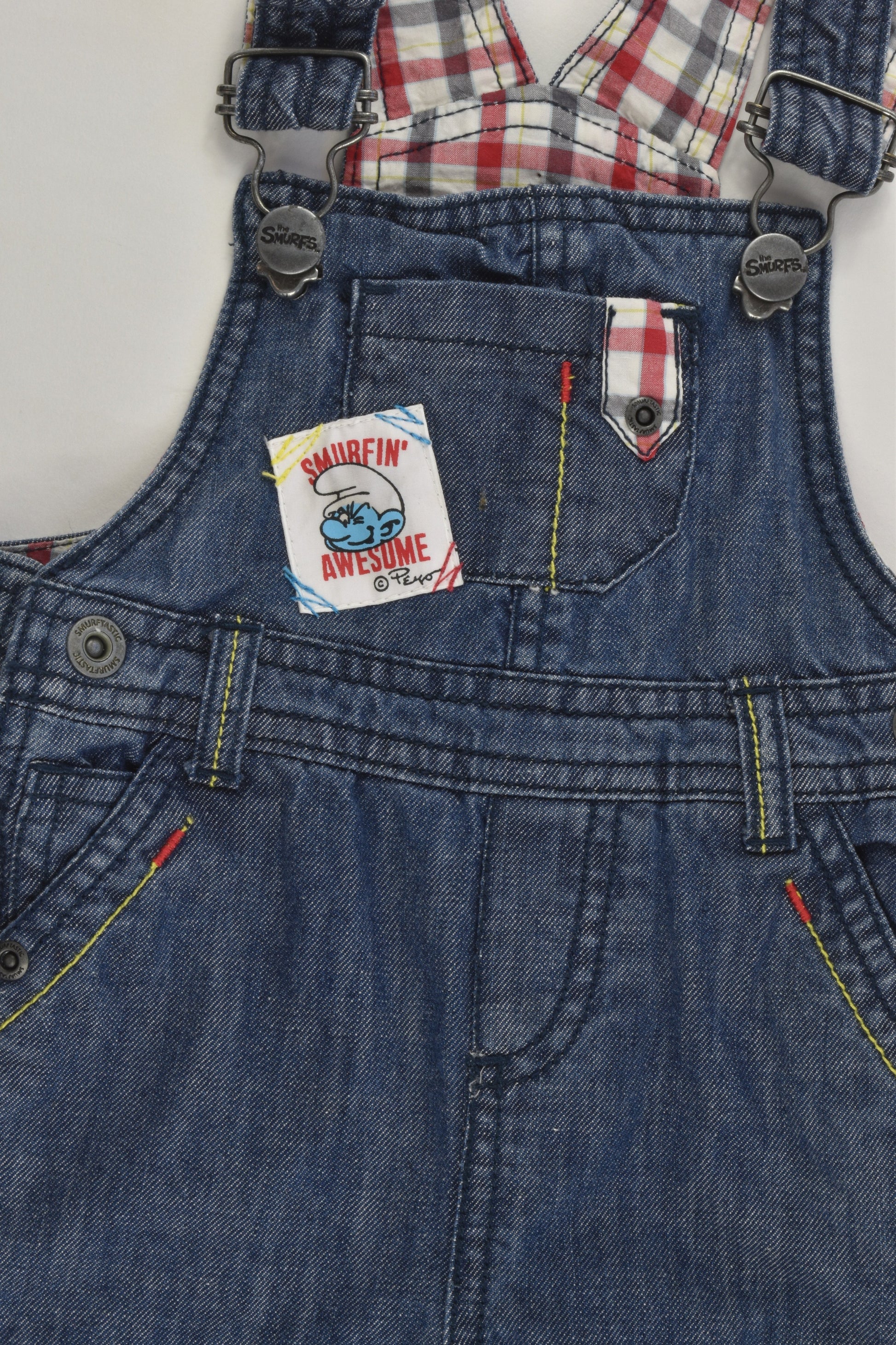 The Smurfs Size 0 (12 months) Denim Overalls