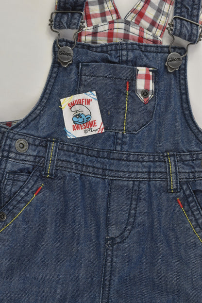 The Smurfs Size 0 (12 months) Denim Overalls