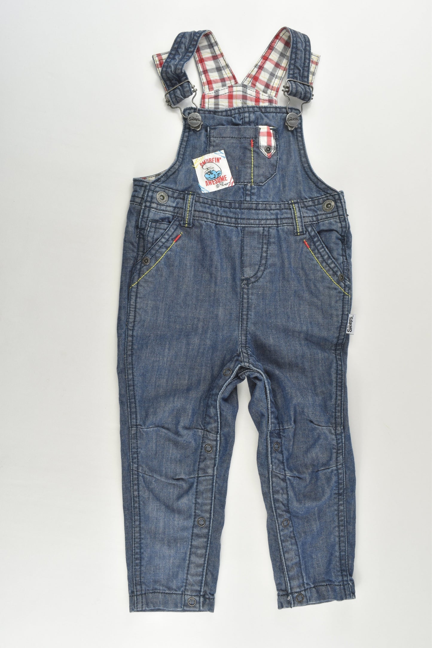 The Smurfs Size 0 (12 months) Denim Overalls