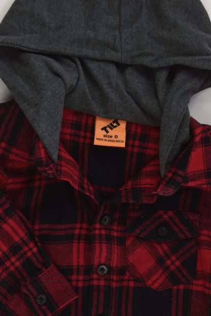 Tilt Size 0 Hooded Checked Casual Winter Shirt