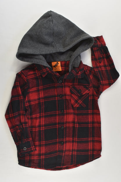 Tilt Size 2 Hooded Checked Casual Winter Shirt