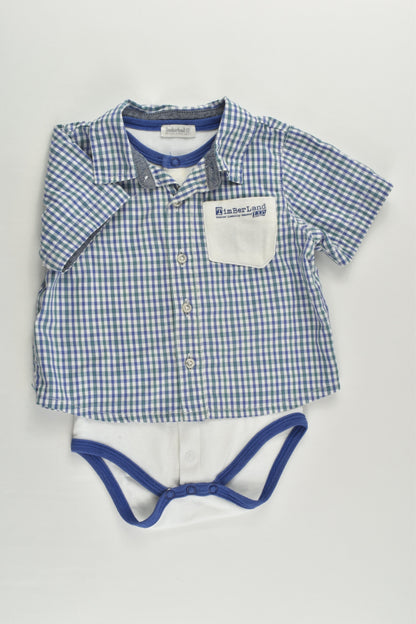 Timberland Size 0 (12 months, 74 cm) Checked Shirt with Bodysuit Underneath