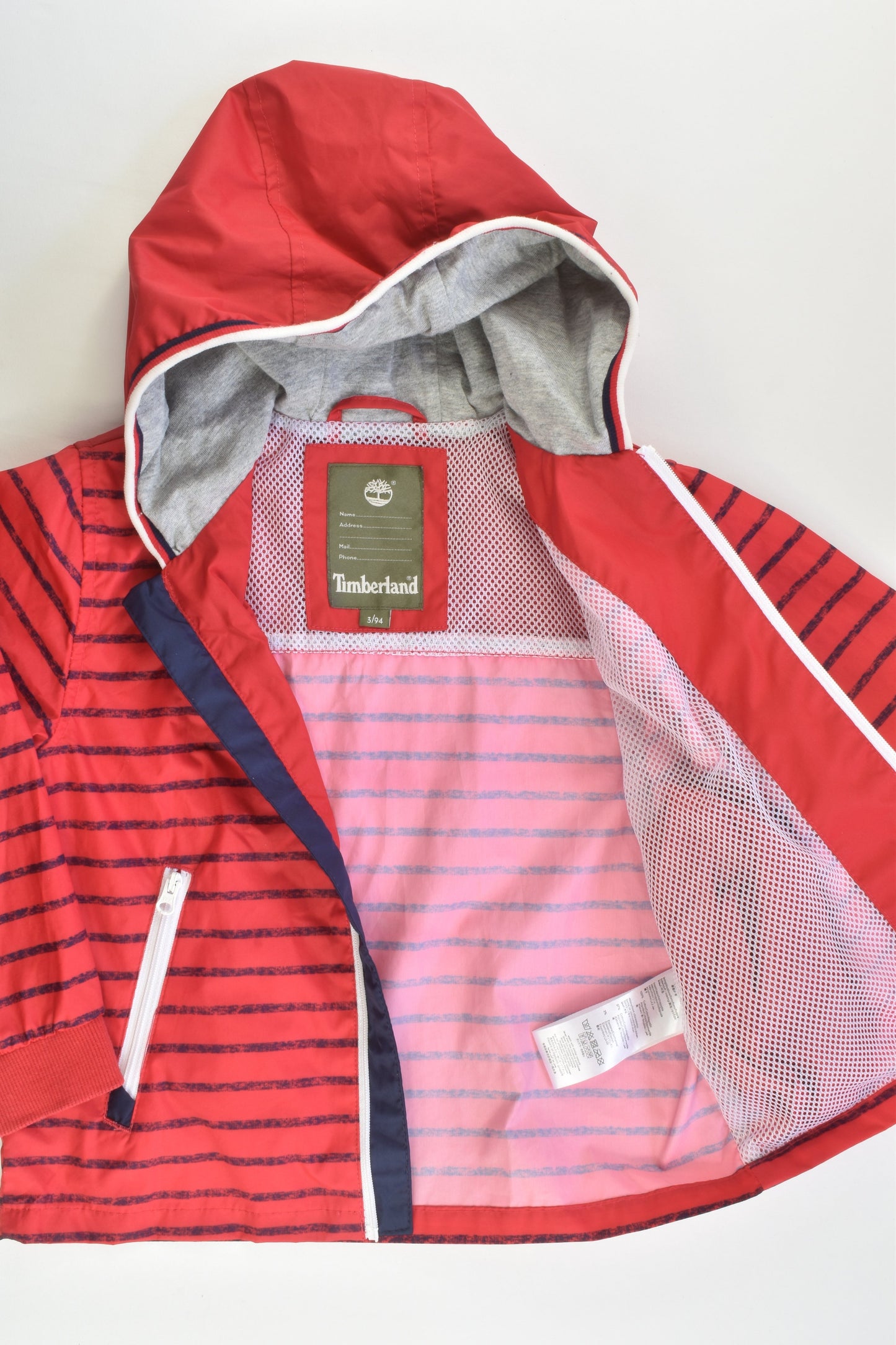 Timberland Size 3 Striped Hooded Jacket
