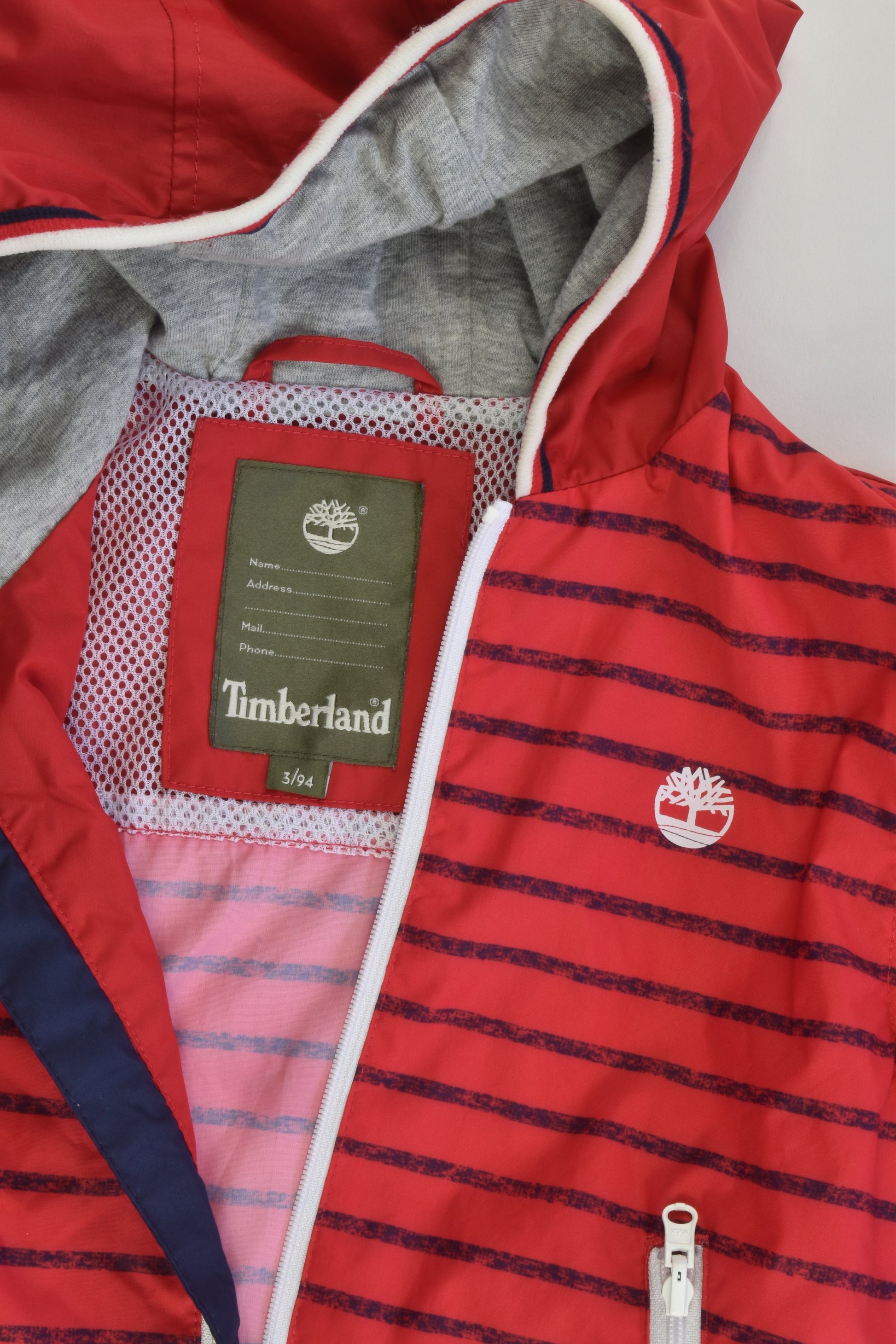 Timberland Size 3 Striped Hooded Jacket