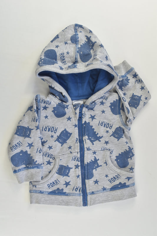 Tiny Little Wonders Size 00 (3-6 months) Dinosaur Hooded Zip Jumper