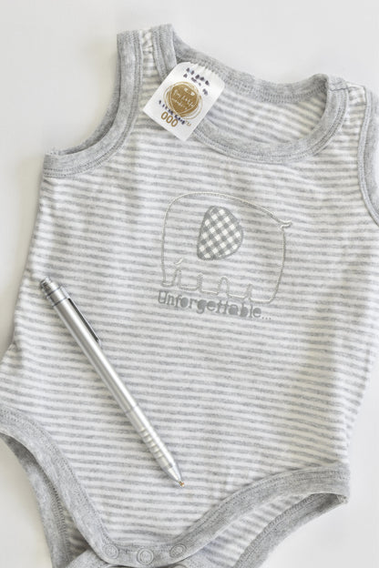 Tiny Little Wonders Size 000 'Unforgettable' Striped Elephant Bodysuit