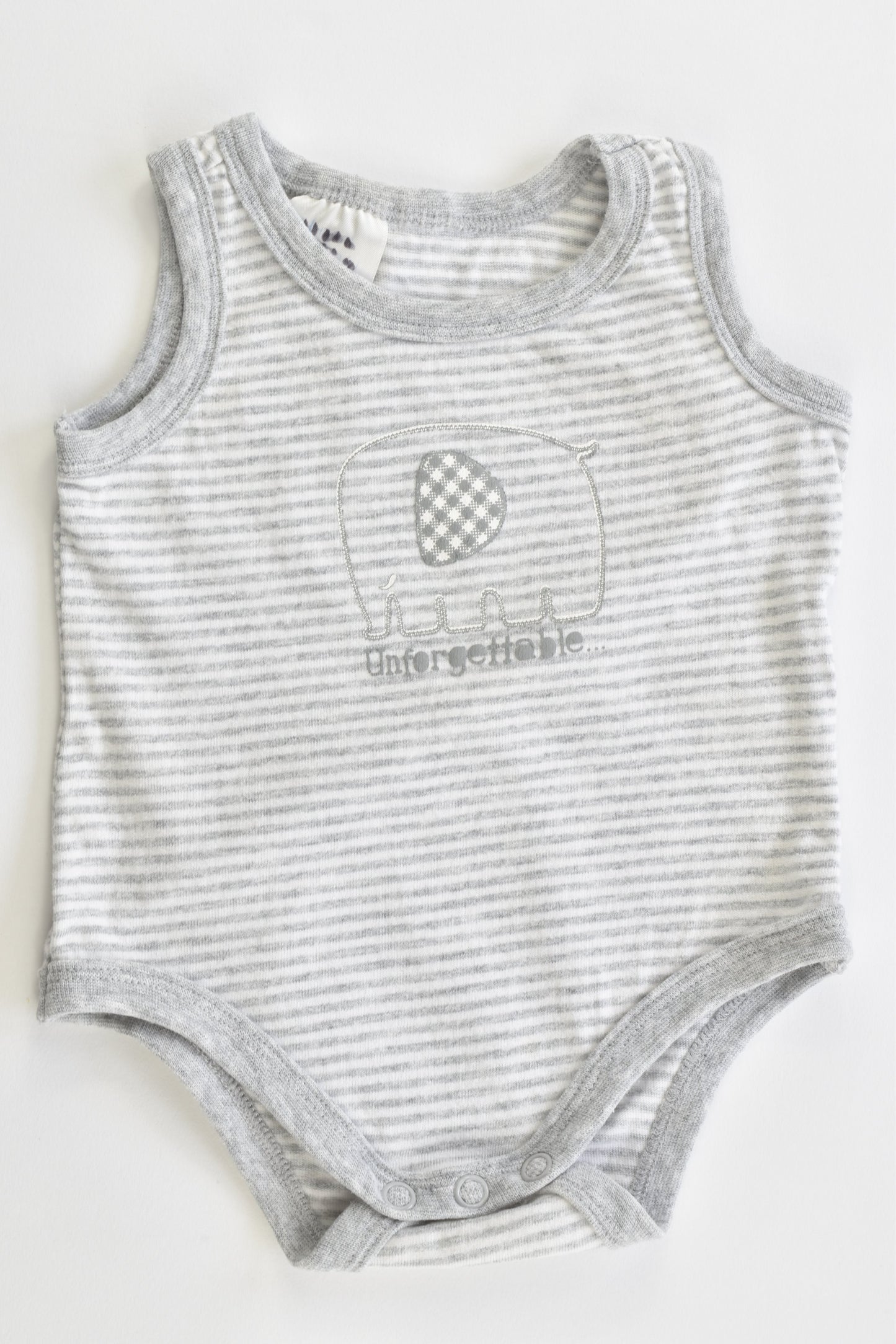 Tiny Little Wonders Size 000 'Unforgettable' Striped Elephant Bodysuit