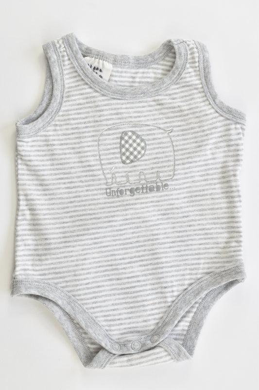 Tiny Little Wonders Size 000 'Unforgettable' Striped Elephant Bodysuit