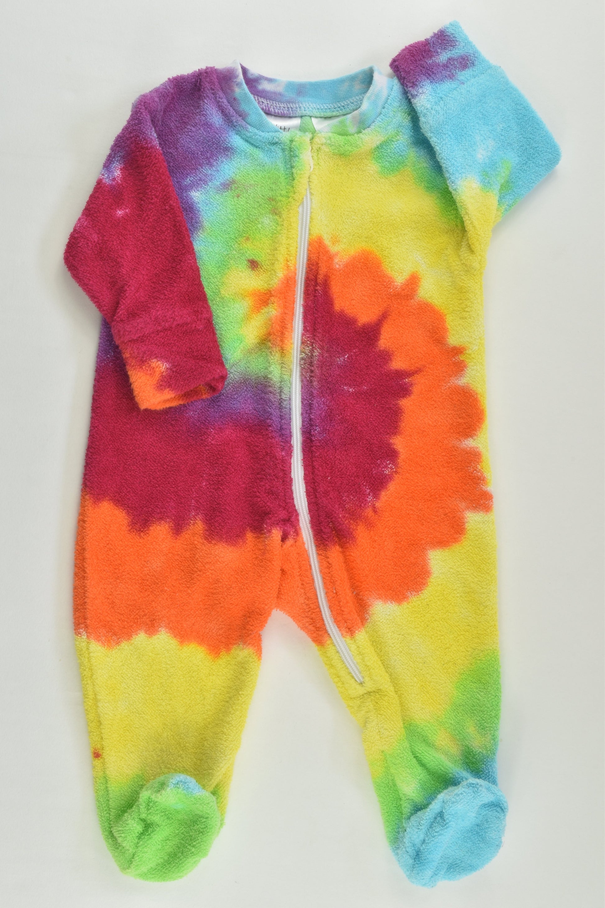 Tiny Little Wonders Size 0000 Tie-dye Footed Terry Romper