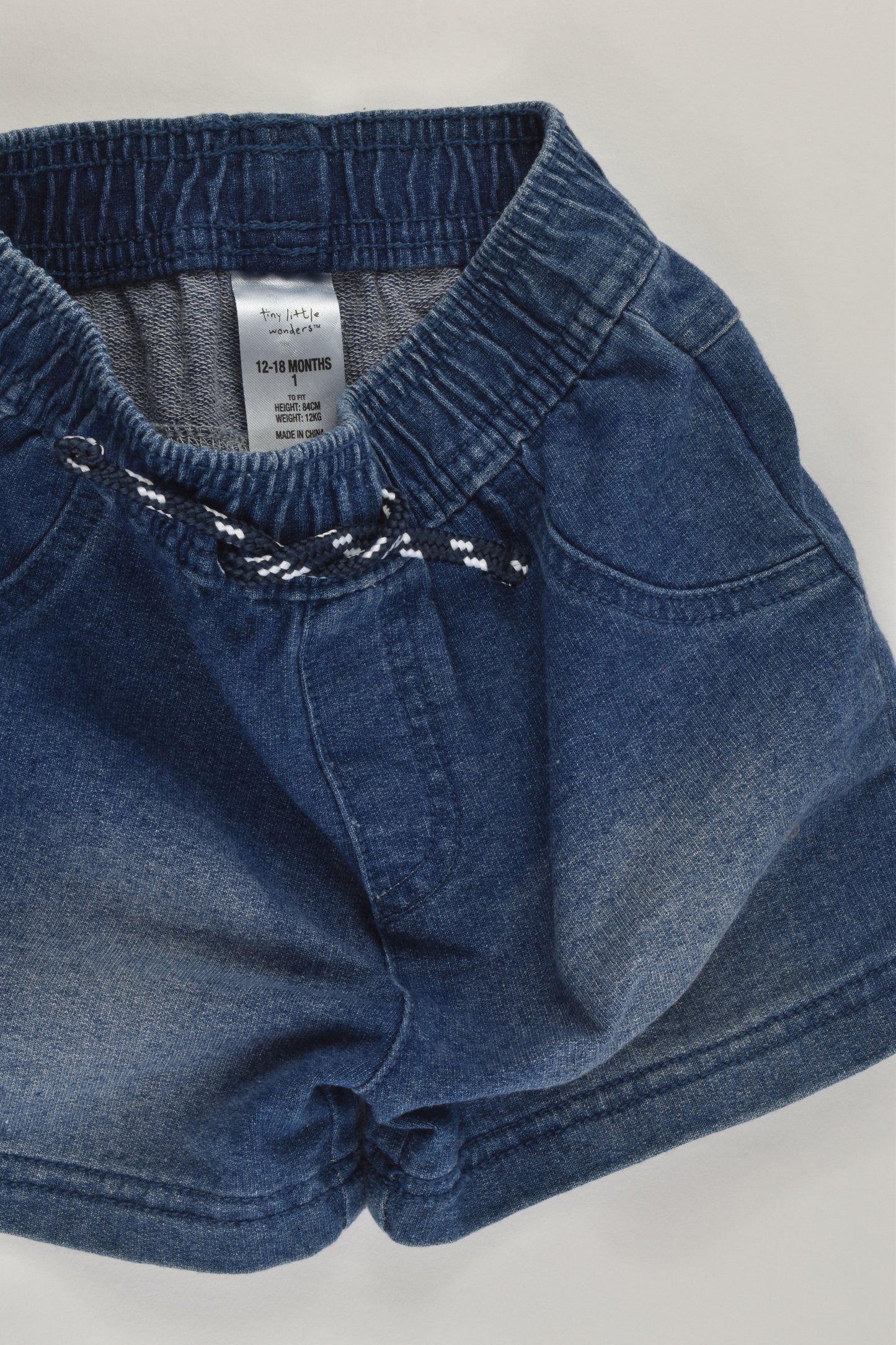 Tiny Little Wonders Size 1 (12-18 months) Stretchy Denim-like Shorts