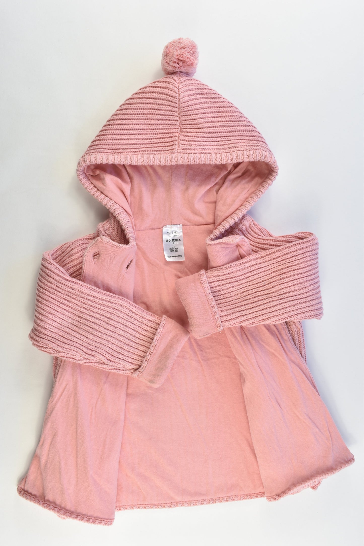 Tiny Little Wonders Size 18-24 months Lined Hooded Knitted Jumper