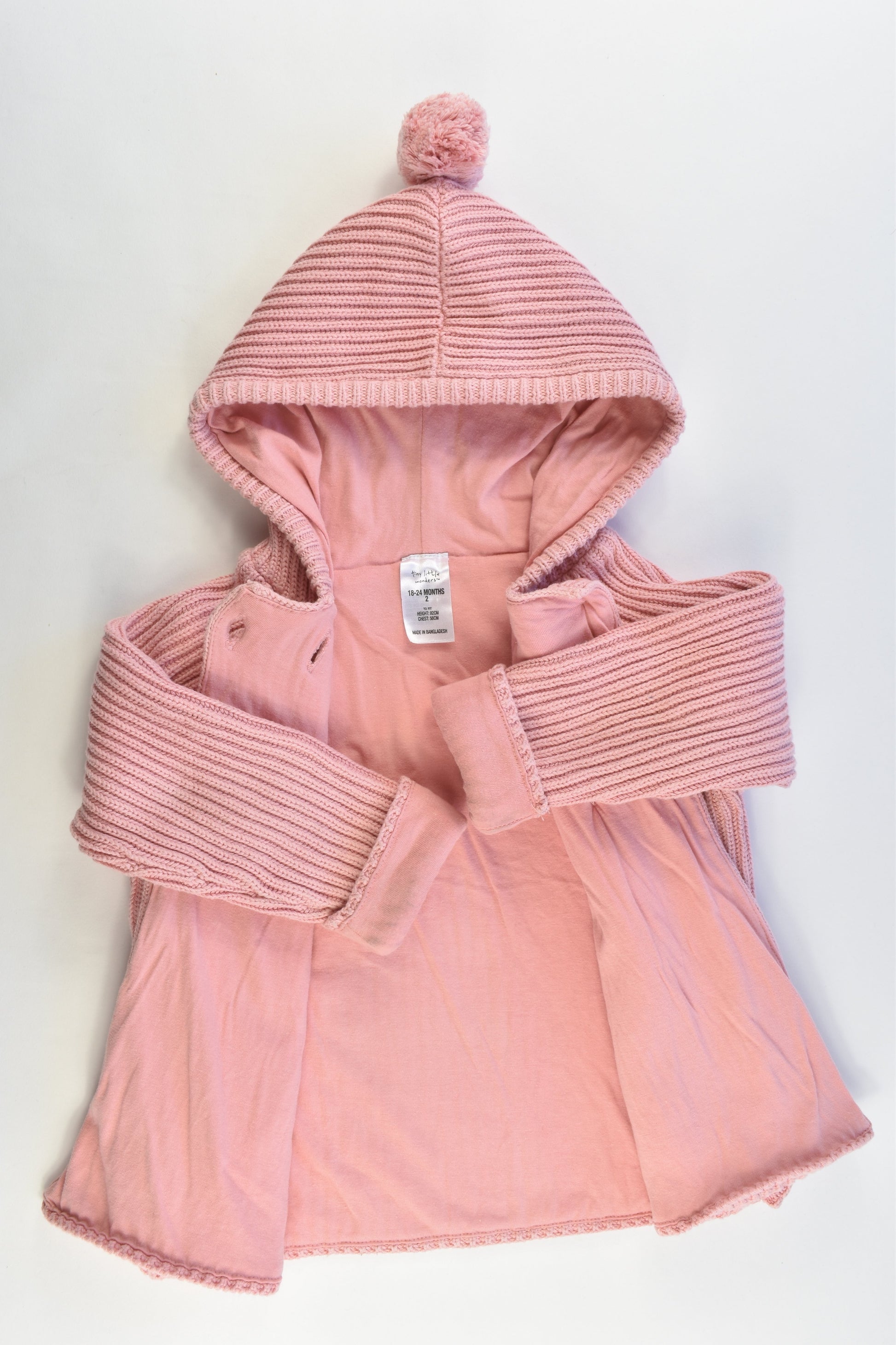 Tiny Little Wonders Size 18-24 months Lined Hooded Knitted Jumper