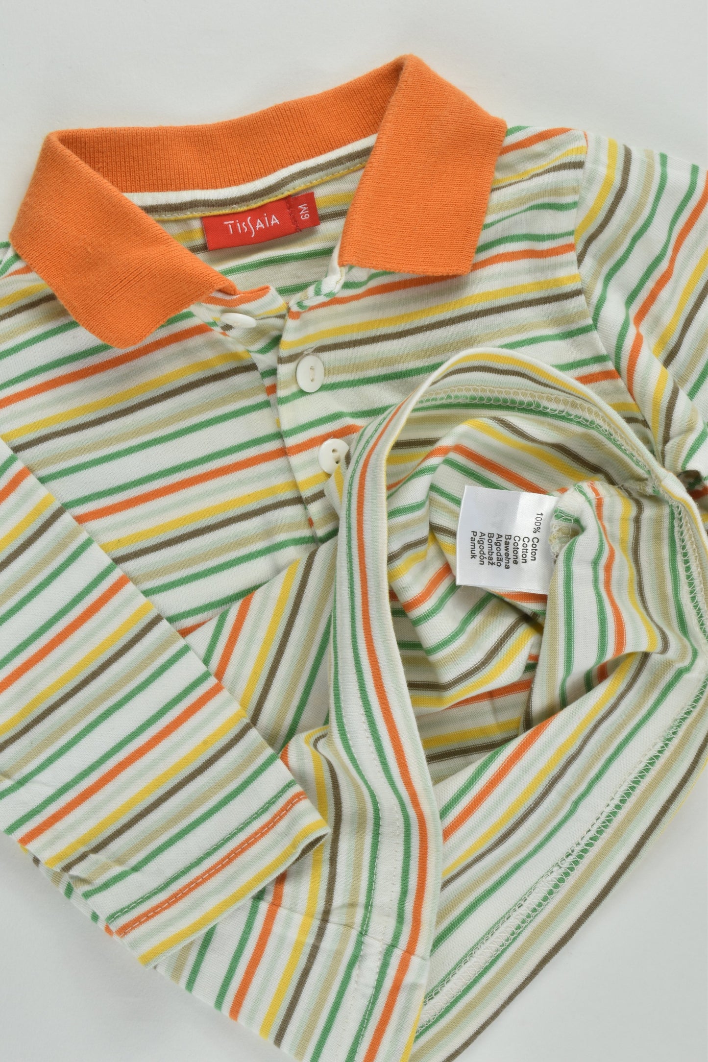 Tissaia Size 00 (6 months) Striped Collared Top