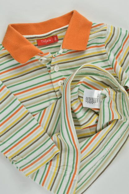 Tissaia Size 00 (6 months) Striped Collared Top