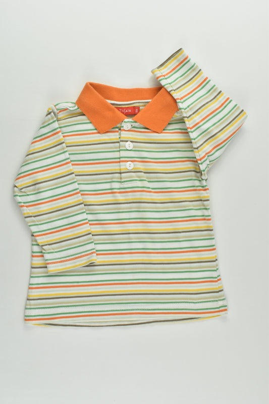 Tissaia Size 00 (6 months) Striped Collared Top