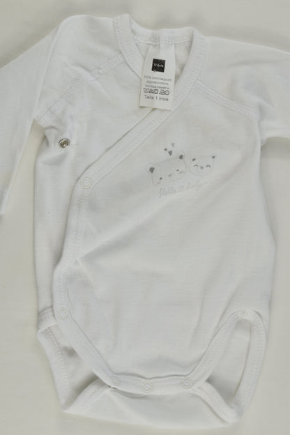 Tissaia Size 0000 (1 month) 'Hello Baby' Wrap Bodysuit