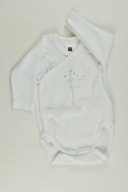 Tissaia Size 0000 (1 month) 'Hello Baby' Wrap Bodysuit