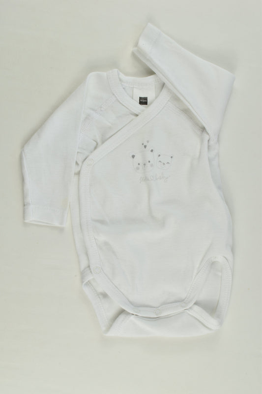 Tissaia Size 0000 (1 month) 'Hello Baby' Wrap Bodysuit