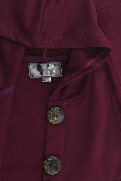 Toots Kids Australia Size 4 Wine Button Hoodie