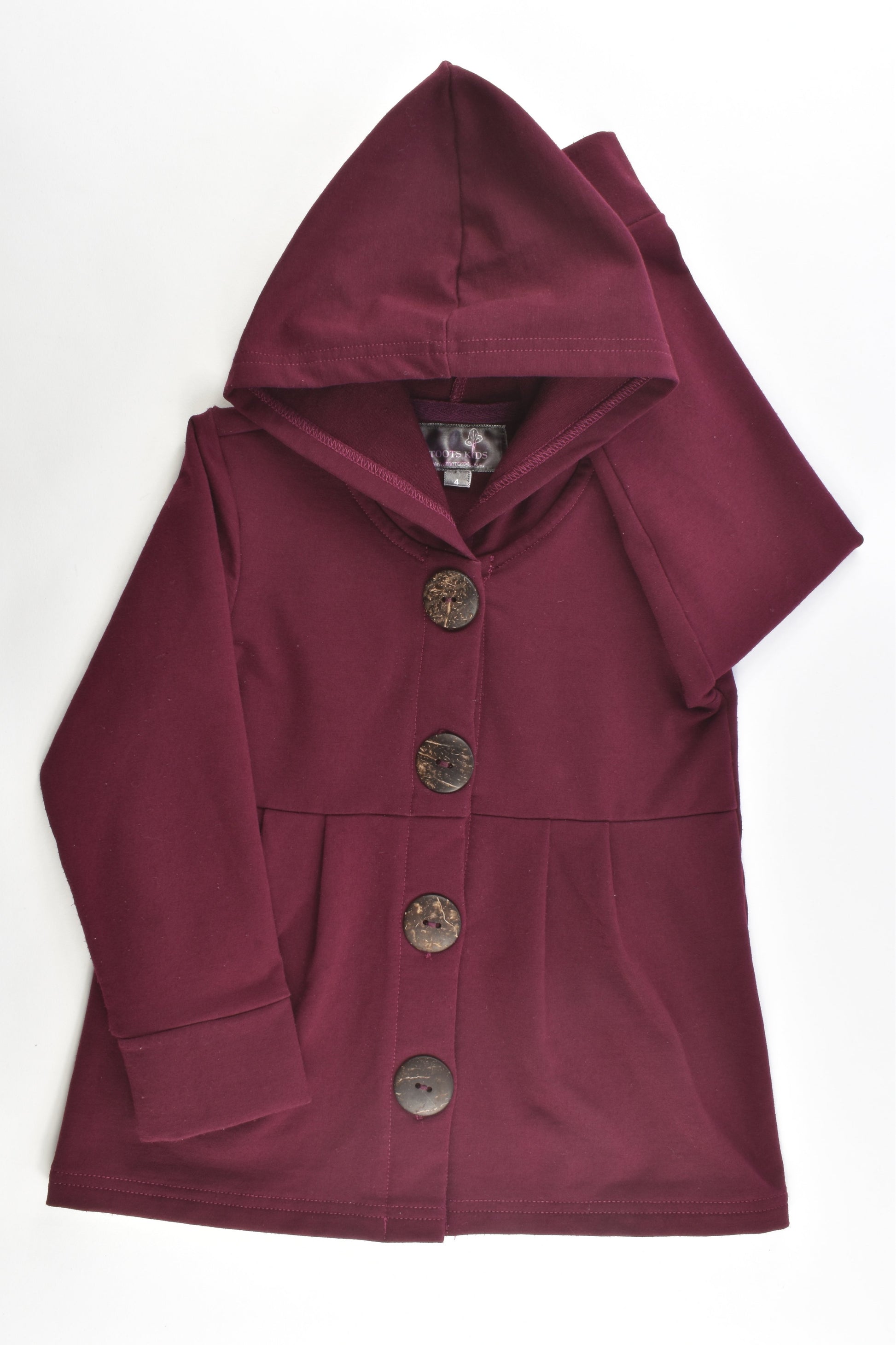 Toots Kids Australia Size 4 Wine Button Hoodie