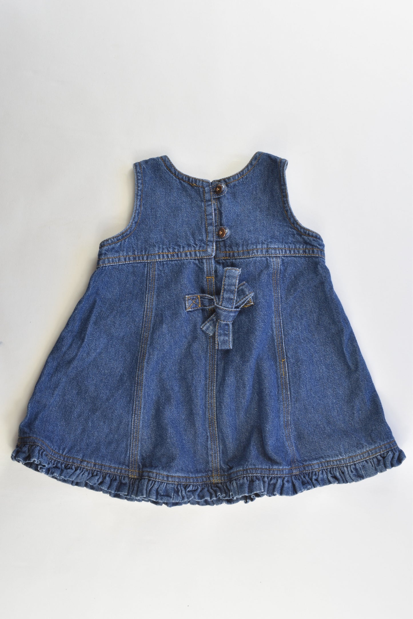 Topolino (Germany) Size 74 cm (0) Vintage Soft Denim Dress with Kitty Patch