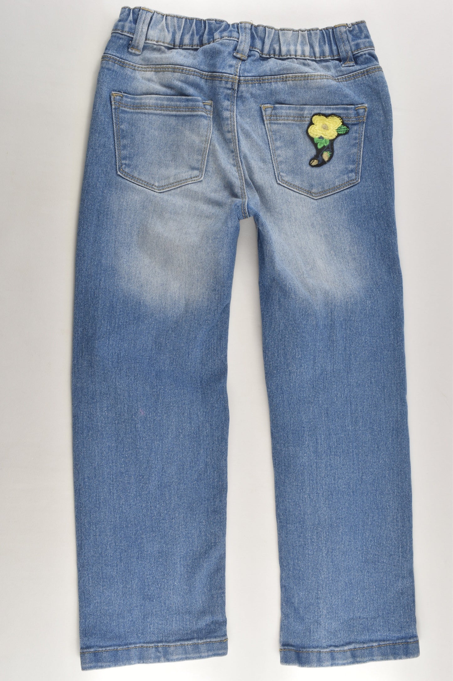 Toughskins Size 5/6 Stretchy Denim Pants with Floral Detail