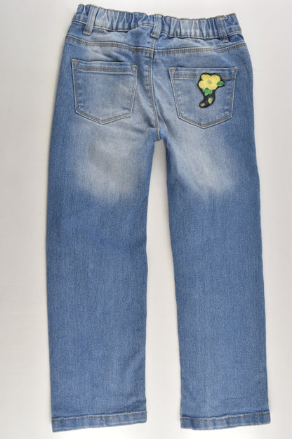 Toughskins Size 5/6 Stretchy Denim Pants with Floral Detail
