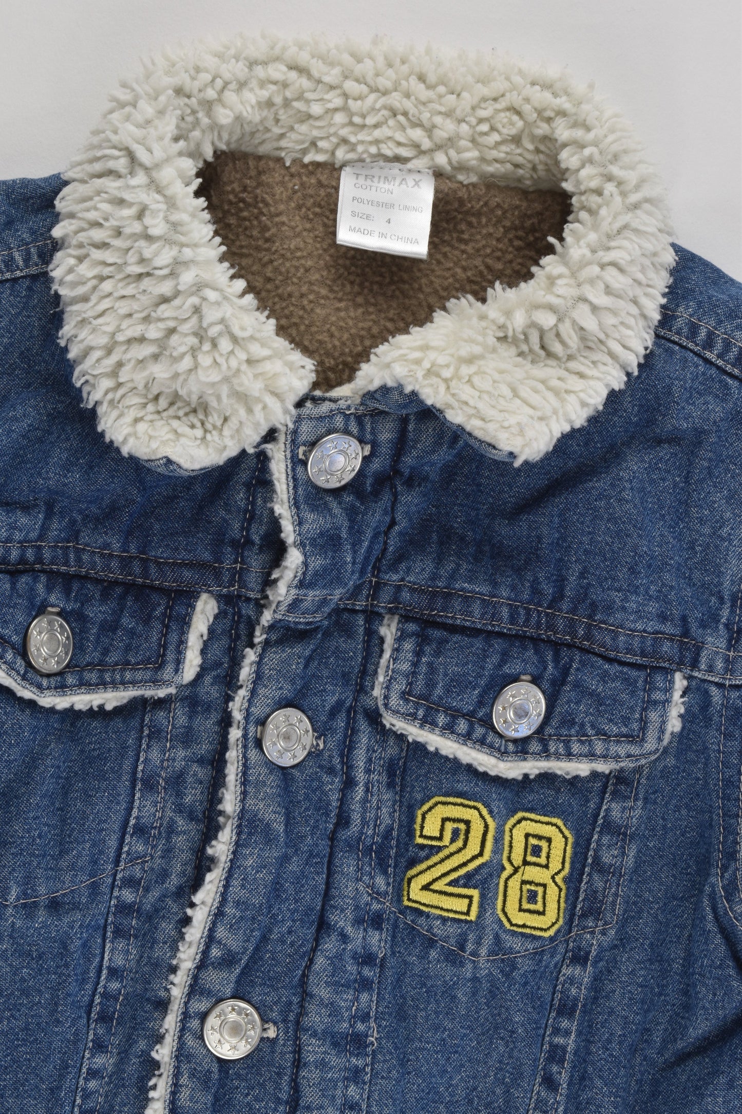 Trimax Size 4 Warm Sherpa Denim Jacket
