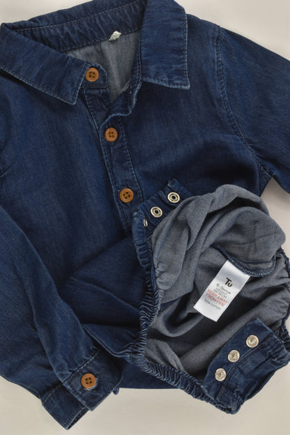 TU Size 0 (6-9 months) Lightweight Denim Bodysuit