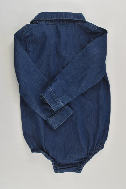 TU Size 0 (6-9 months) Lightweight Denim Bodysuit