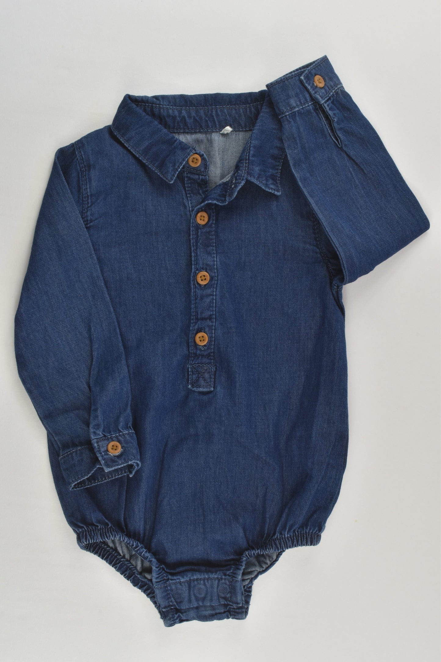 TU Size 0 (6-9 months) Lightweight Denim Bodysuit