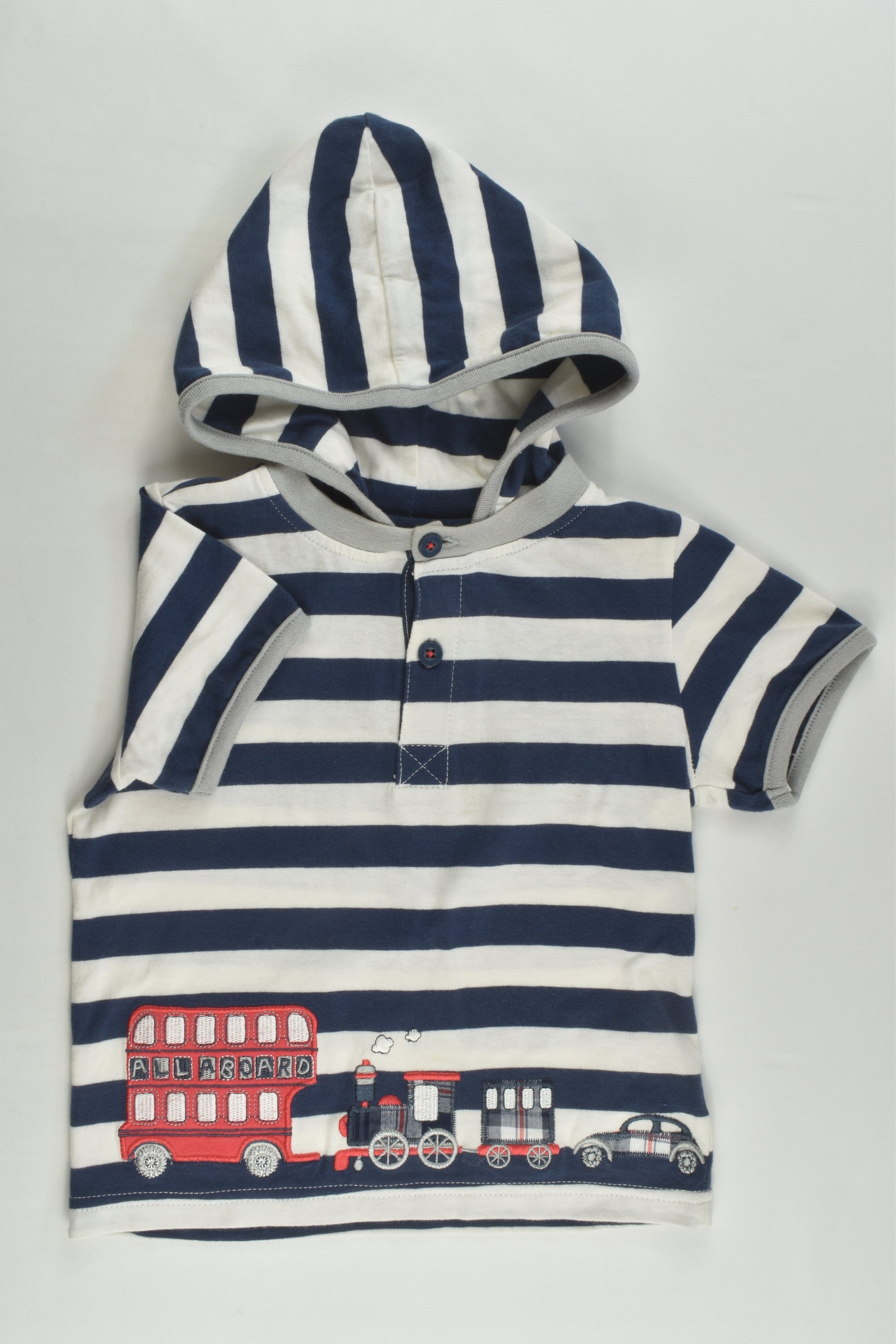 Tu Size 1-2 (86-92 cm) 'All Aboard' Hood T-shirt