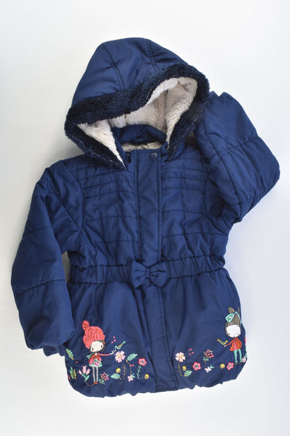 TU Size 2-3 (92-98 cm) Hooded Girls In The Garden Navy Jacket