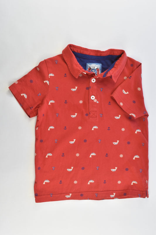 TU Size 3-4 Collared Sea Themed T-shirt