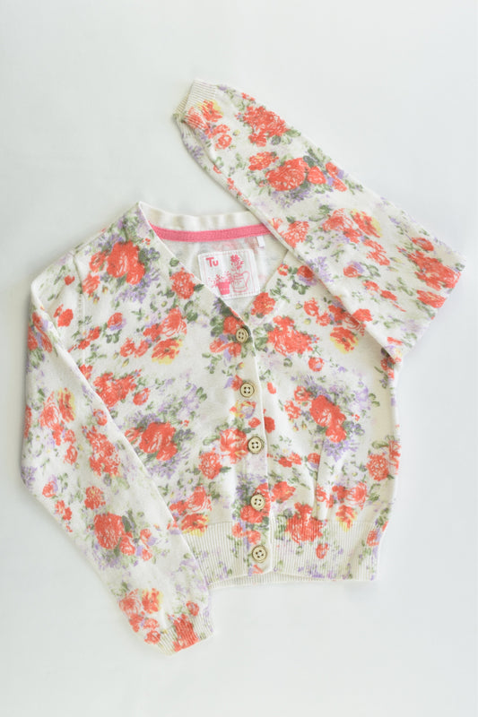 Tu Size 4 (104 cm) Floral Cardigan