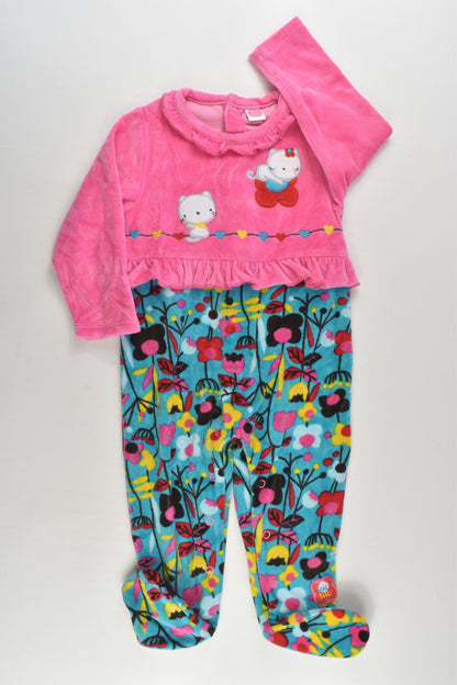 Tuc Tuc Size 0 (71-74 cm, 9-12 months) Cats and Flowers Footed Velour Romper