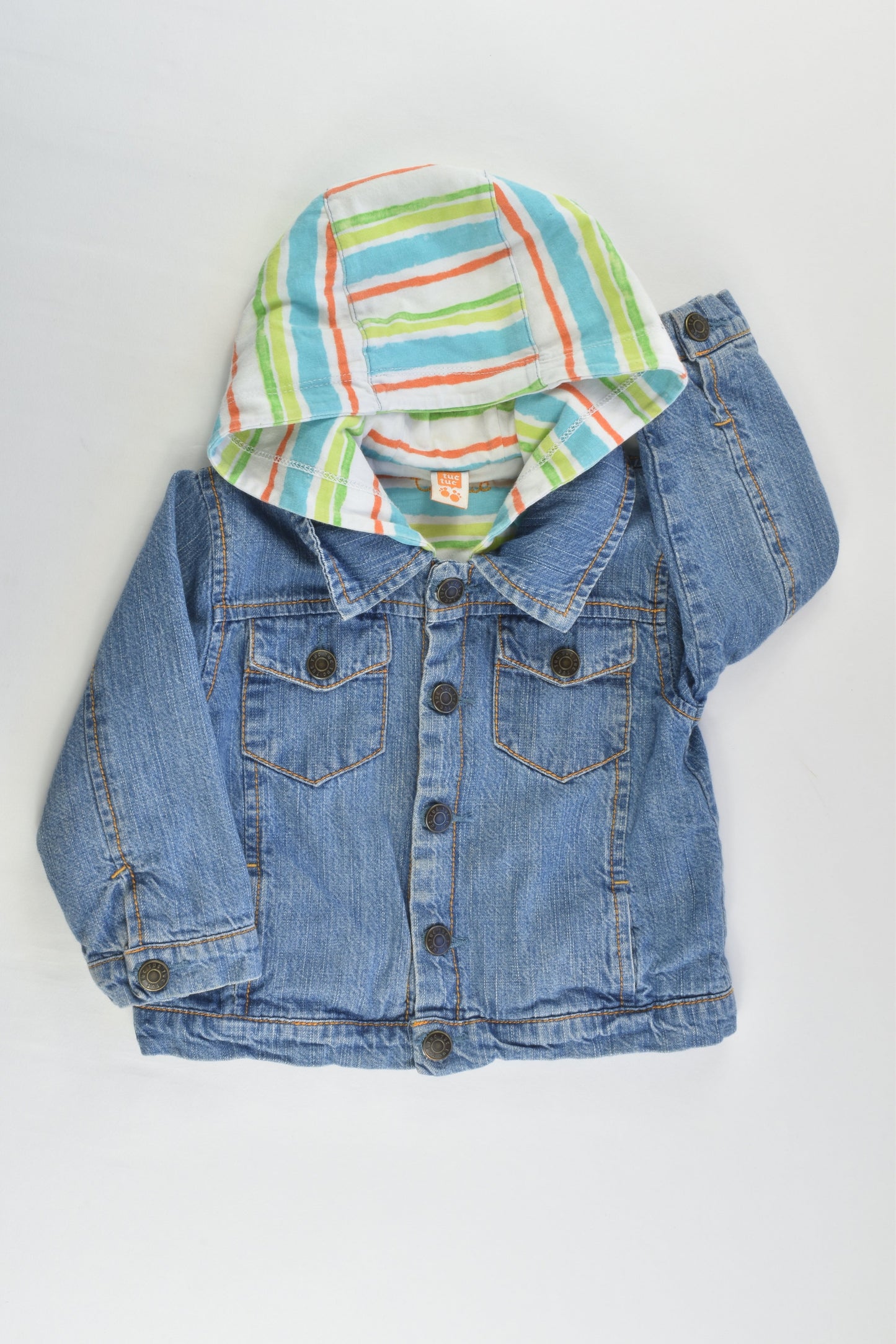 Tuc Tuc Size 0 (9 months, 71 cm) Lined Hooded Denim Jacket