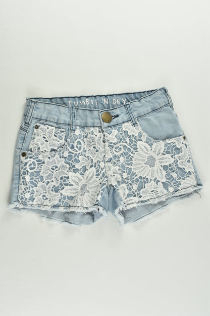 Tumble N' Dry Size 9/10 (140 cm) Stretchy Lace Denim Shorts