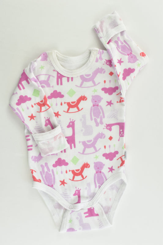 Tutta (Finland) Size 0000 (50 cm) Rocking Horse and Teddy Purple Mix Bodysuit