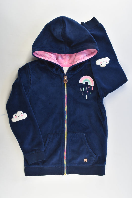Tutus and Tambourines Size 6 Thick Velour Rainbow Hooded Jumper