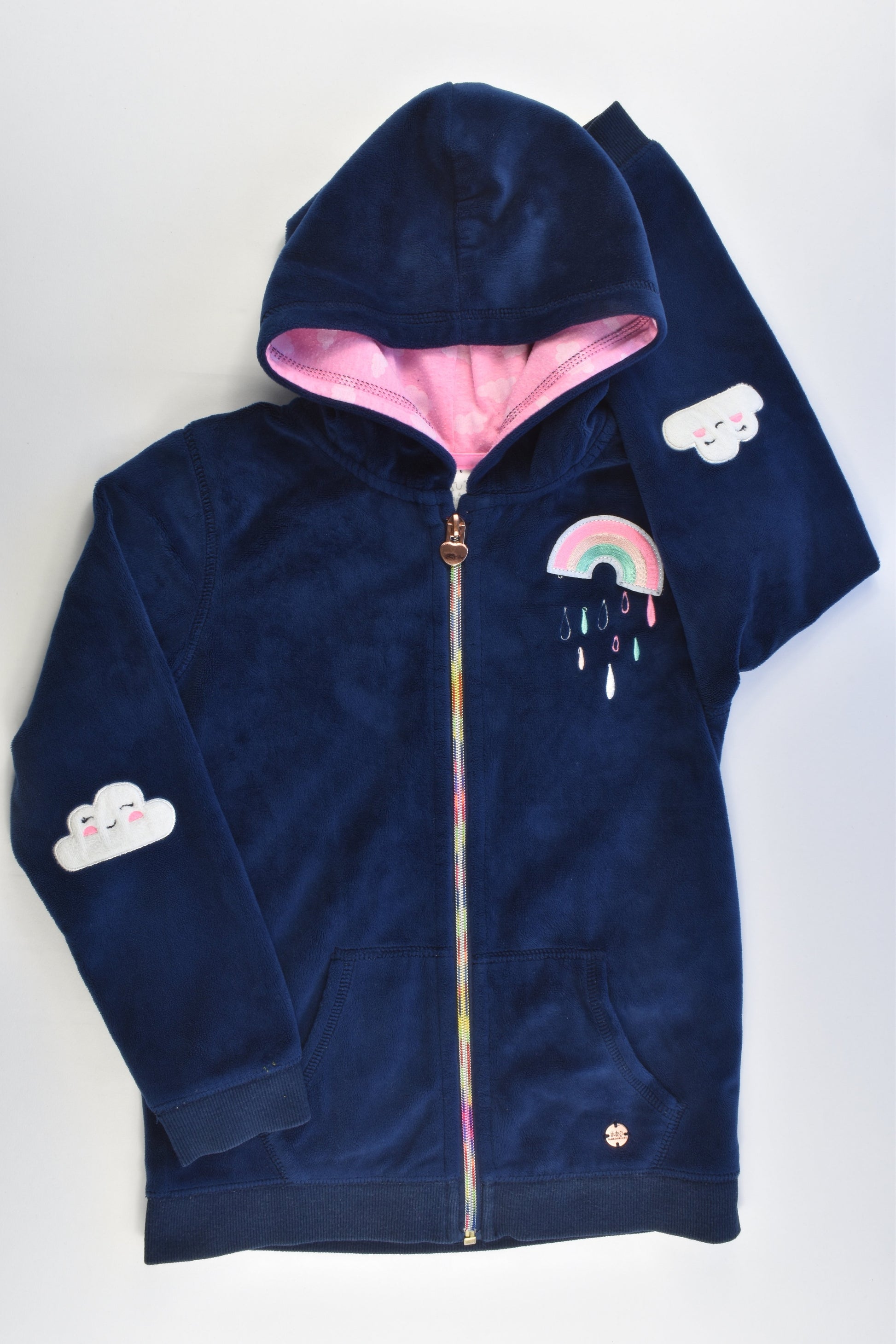 Tutus & Tambourines Size 8 Rainbow Hooded Velour Jumper