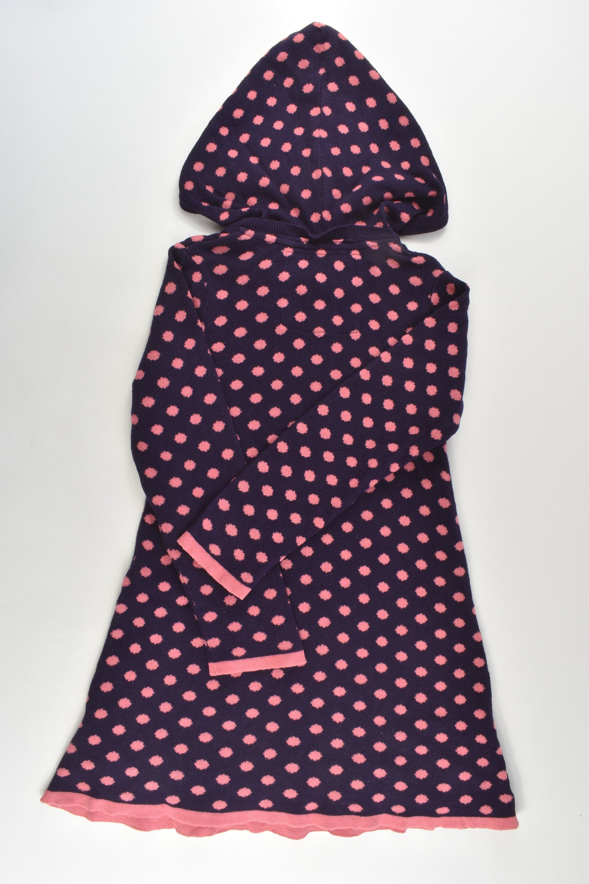 Two Belles Size 4 Knitted Hooded Dots Dress