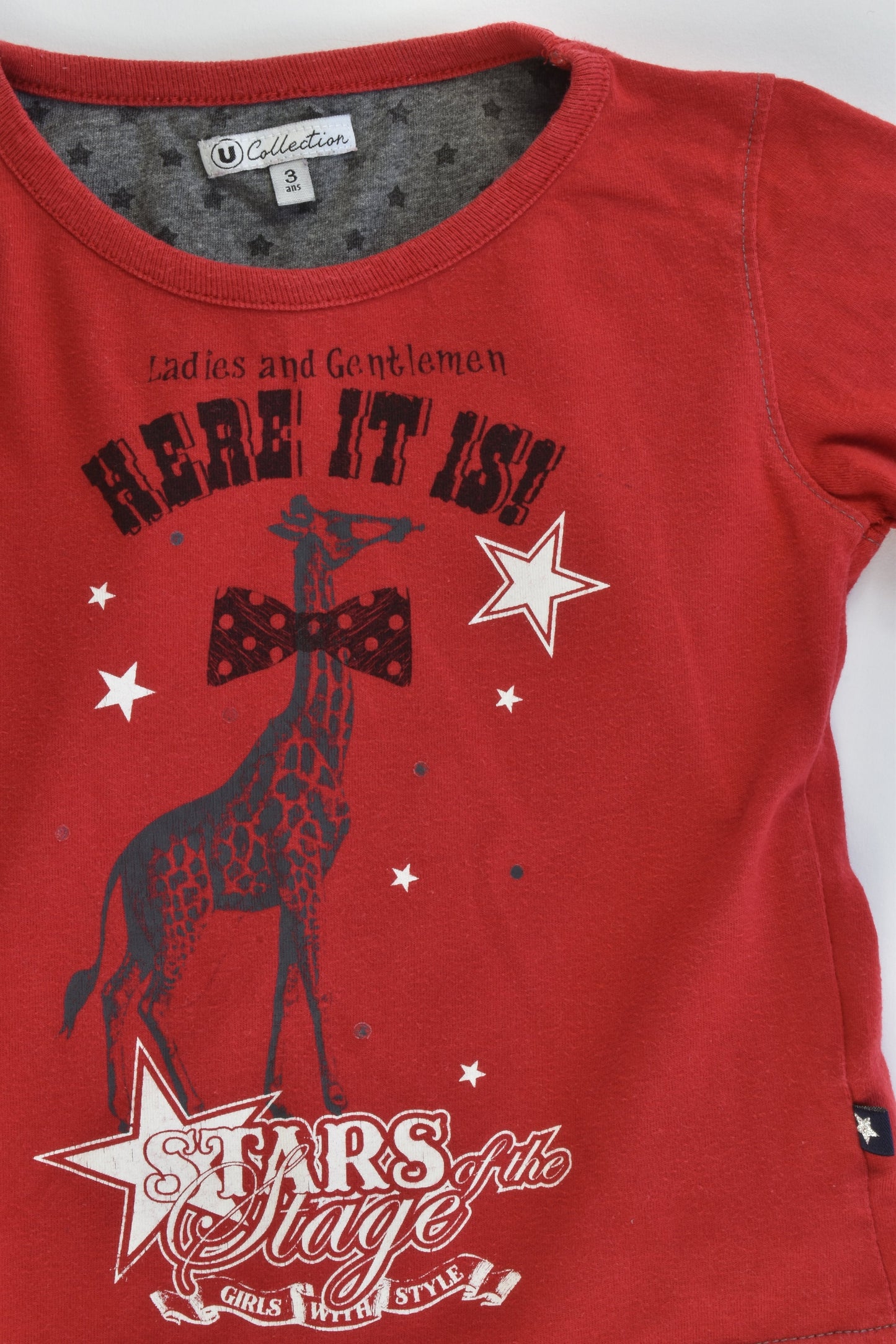 U Collection (France) Size 2-3 (3 years) Giraffe Top