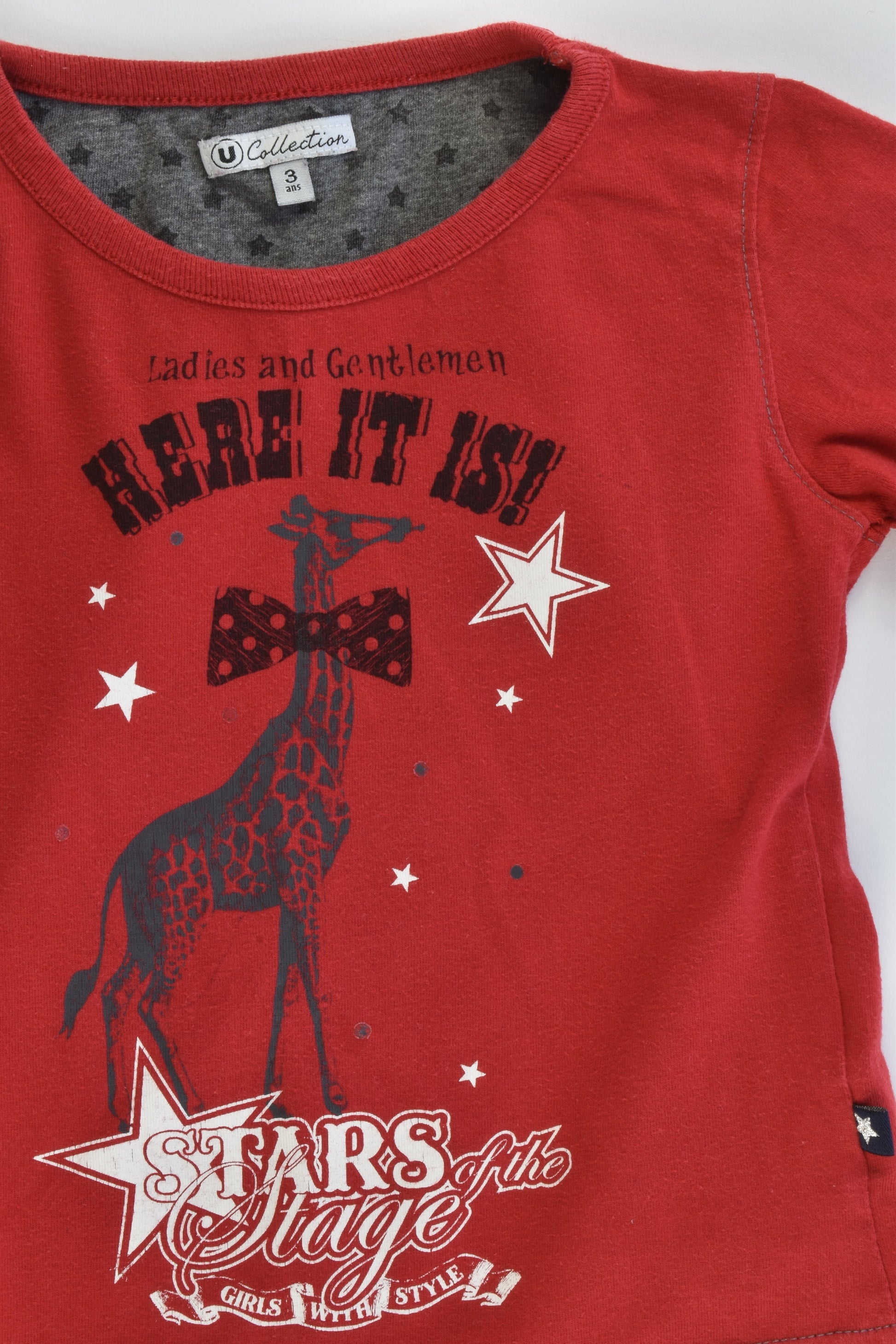 U Collection (France) Size 2-3 (3 years) Giraffe Top